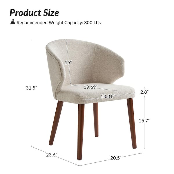 JAYDEN CREATION Nuria Linen Upholstered Dining Chair with
