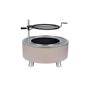 2-In-1 34 in. x 16 in. Round Steel Wood Burning Fire Pit and Grill with 360° Tabletop Griddle in Yosemite