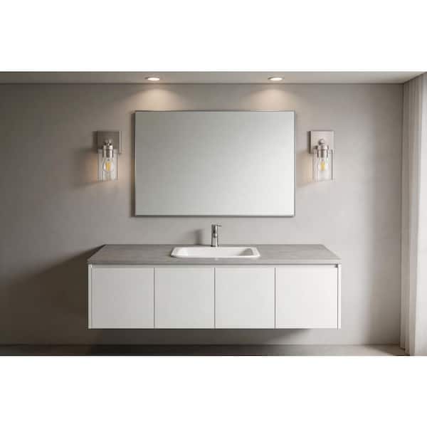Breward 5 in. 1-Light Brushed Nickel Wall Sconce with Clear Ribbed Glass Shade
