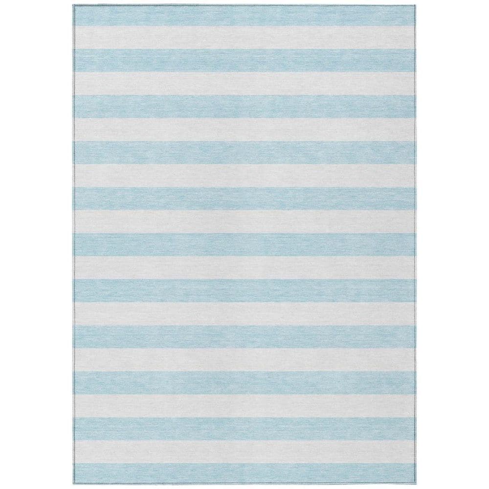 Blue, White 9 ft. x 12 ft. Woven Striped Polyester Rectangle Indoor / Outdoor Area Rug price history on PriceWatchPro