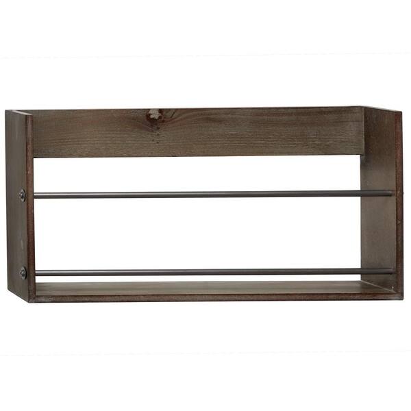 Litton Lane Gray 2 Shelves Metal Wall Shelf 53630 The Home Depot
