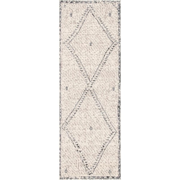 Blaine Dotted Trellis Ivory 2 ft. 6 in. x 10 ft. Indoor Runner Rug