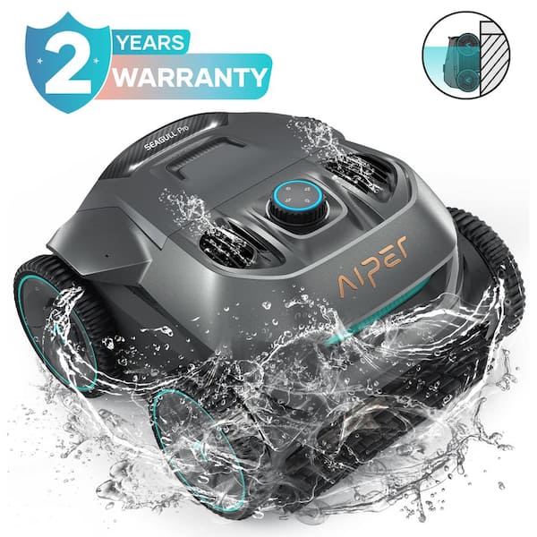 AIPER SG Pro Cordless Robotic Pool Cleaner - Automatic Pool Vacuum for In/Above/ Ground Pools up to 1600 sq. ft. Gray