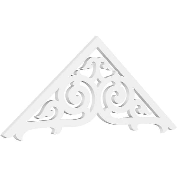 Ekena Millwork 1 in. x 60 in. x 22-1/2 in. (9/12) Pitch Athens Gable Pediment Architectural Grade PVC Moulding