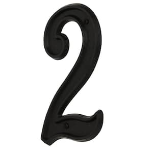 5-1/2 in. Black Plastic House Number 2
