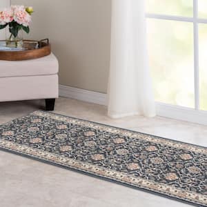 Stratford Adian Blue/Alabaster 33 in. x Your Choice Length Stair Runner Rug