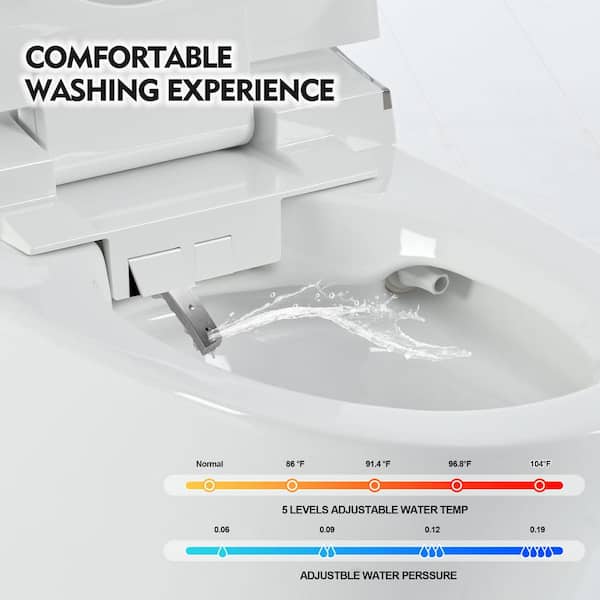 Virubi Heated Seat Smart Toilet with Remote Control and Warm Dryer