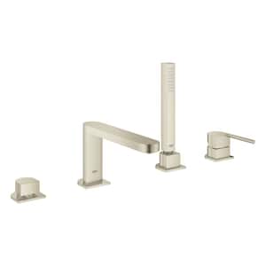 Plus Single-Handle Deck Mount Roman Tub Faucet with Hand Shower in Brushed Nickel