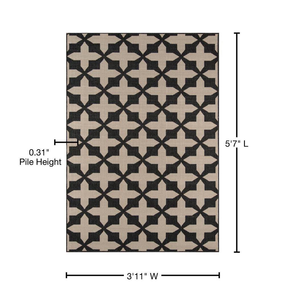 Charcoal Chic Rectangular Synthetic Outdoor Rug 47"