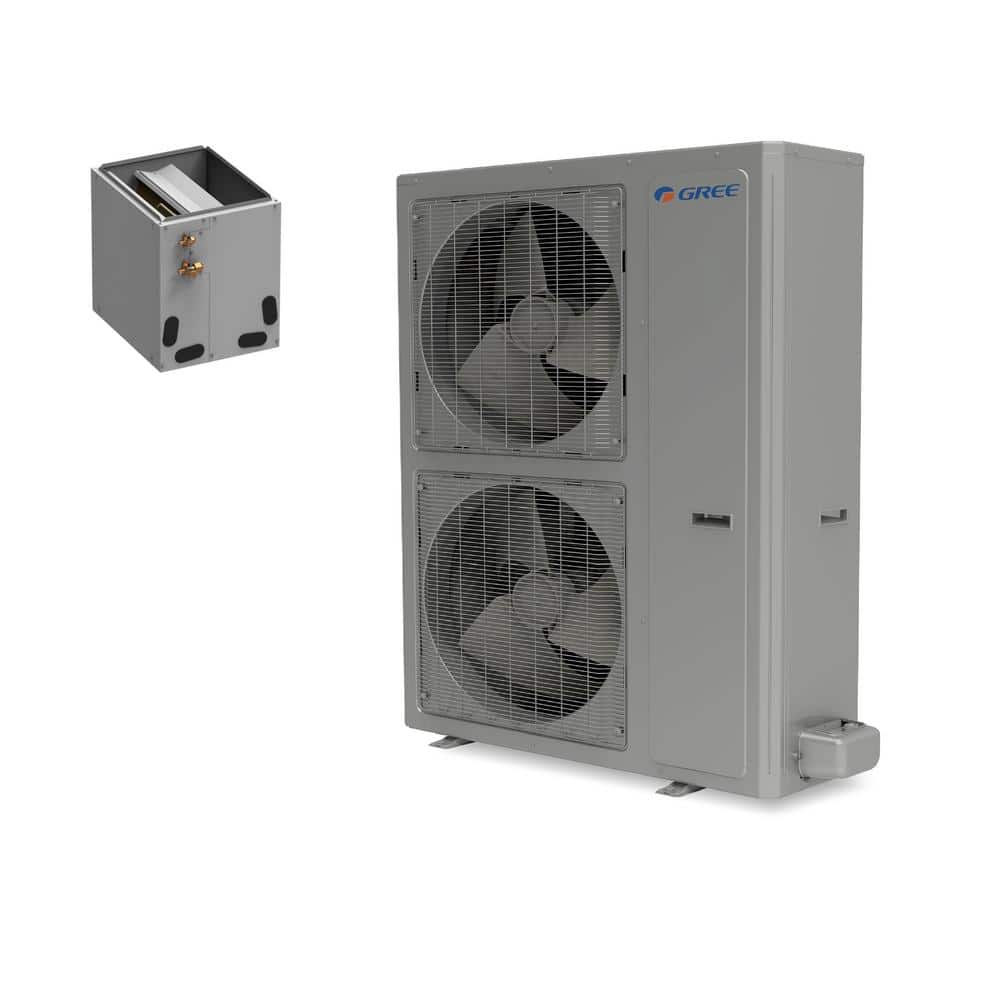 GREE FLEX x 54,000 BTU 4.5-Ton 230-Volt Whole House Split System Air Conditioner Cased Coil with Heat Pump, Gray -  FLEXXC60HP60IBK