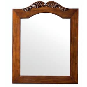 St. James 32 in. W x 40 in. H Single Framed Wall Mirror in Cherry