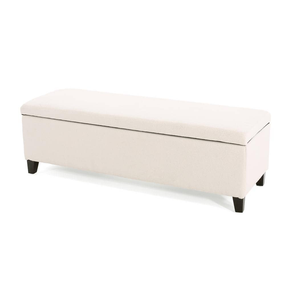 Freeman Froy White Textured Boucle Storage Ottoman