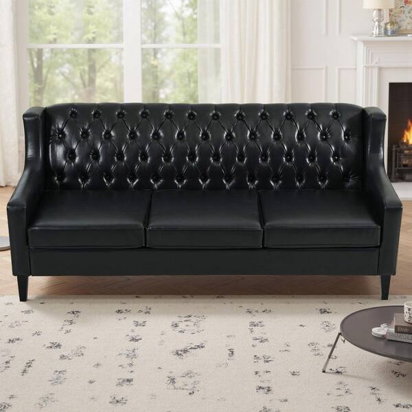 Harper & Bright Designs 78.7 in Wide Slope Arm Faux Leather