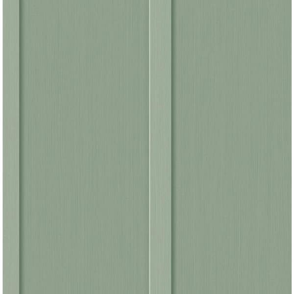 Seabrook Designs Sage Green Faux Board and Batten Prepasted Paper Wallpaper Roll