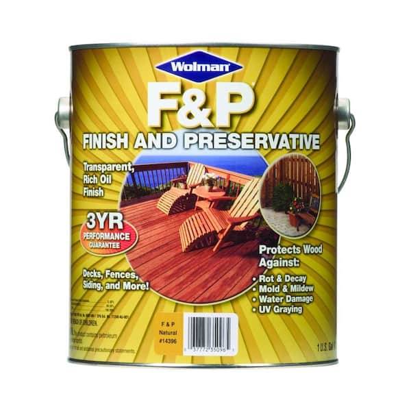 F&P Finish & Preservative 1-gal. Oil-Based Natural Deep-Penetrating Transparent Exterior Wood Stain-DISCONTINUED