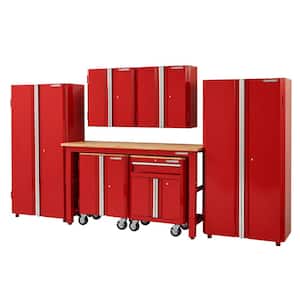 7-Piece Ready-to-Assemble Steel Garage Storage System in Red (145 in. W x 98 in. H x 24 in. D )