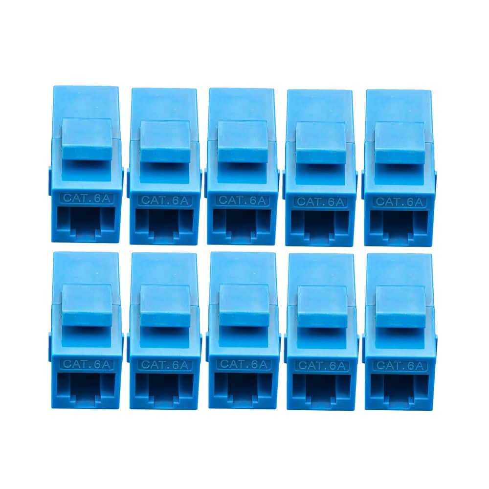 Cat6A RJ45 Keystone Inline Coupler-Female to Female in Blue 10-Pack price history on PriceWatchPro