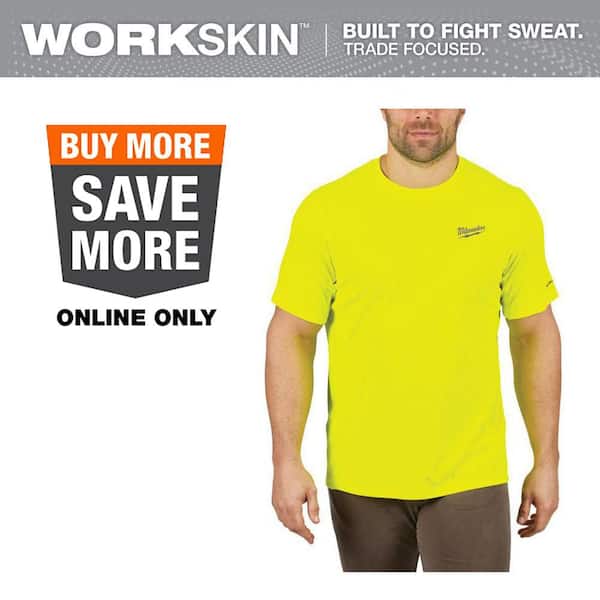 Men's Extra Large Hi-Vis GEN II WORKSKIN Light Weight Performance Short-Sleeve T-Shirt