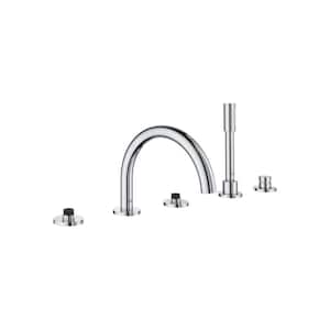 Atrio 2-Handle Floor Mount Roman Tub Faucet with Hand Shower in StarLight Chrome