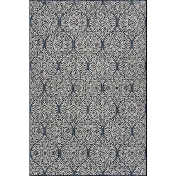 Joravelle Traditional Blue 8 ft. x 10 ft. Outdoor Area Rug
