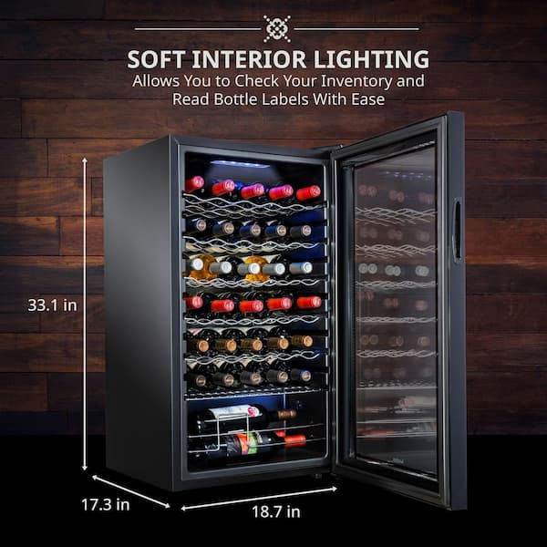 Ivation Wine Fridge, Large Freestanding Wine Cooler Refrigerator, 34 Bottles  IVFWCC341B The Home Depot