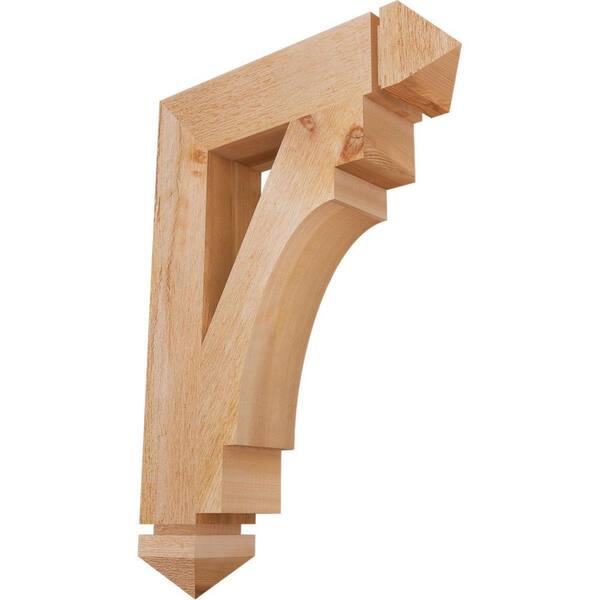 Ekena Millwork 4 in. x 26 in. x 18 in. Western Red Cedar Merced Arts and Crafts Rough Sawn