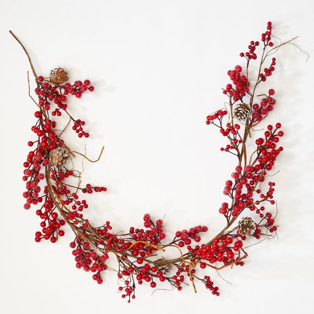 Artificial Faux Garland Christmas Berry Plants Home Holiday - Temu