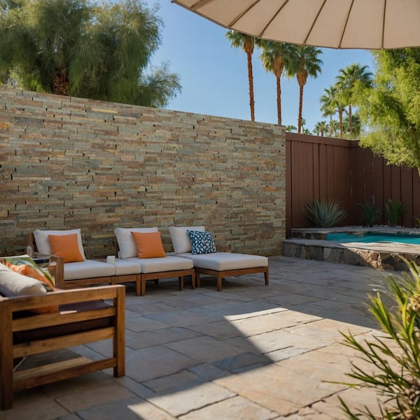 Three Rivers Gold Ledger Panel 6 in. x 24 in. Splitface Slate Wall Tile (12 cases/48 sq. ft./pallet)