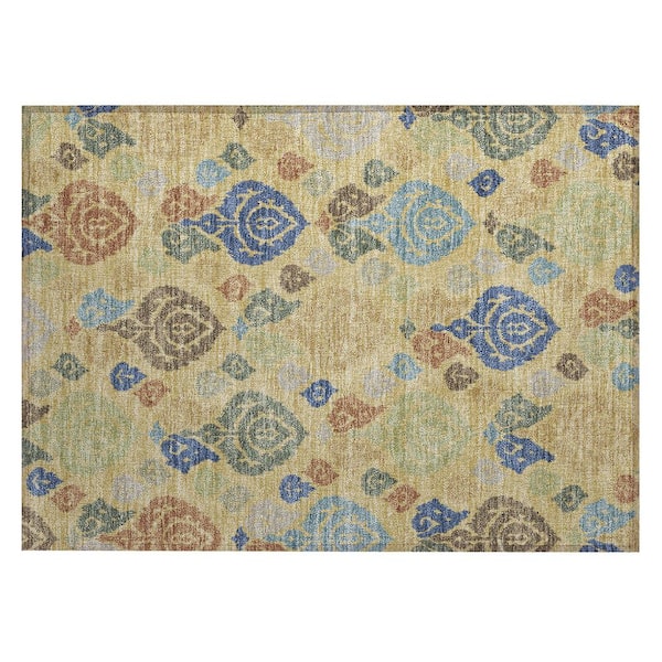 Chantille Machine Washable Indoor/Outdoor Abstract ACN2460 Gold 2 ft. x 3 ft. Area Rug