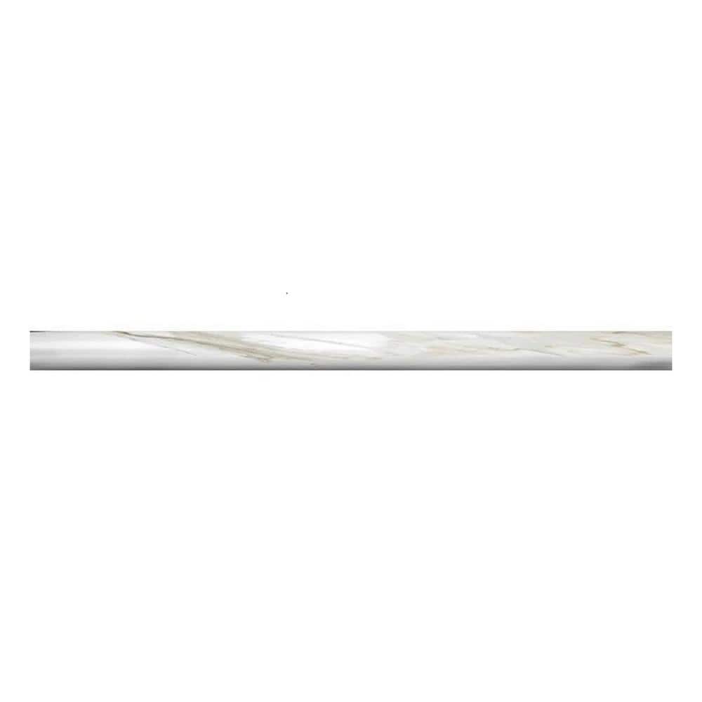 Grandis White 0.6 in. x 12 in. Polished Calacatta Gold Marble Pencil Liner Tile Trim (0.5 sq. ft./case) - 10 Pack price history on PriceWatchPro