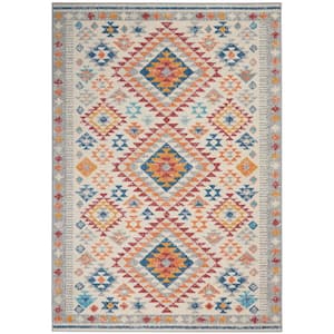 Passion Ivory/Multi 5 ft. x 7 ft. Geometric Transitional Area Rug