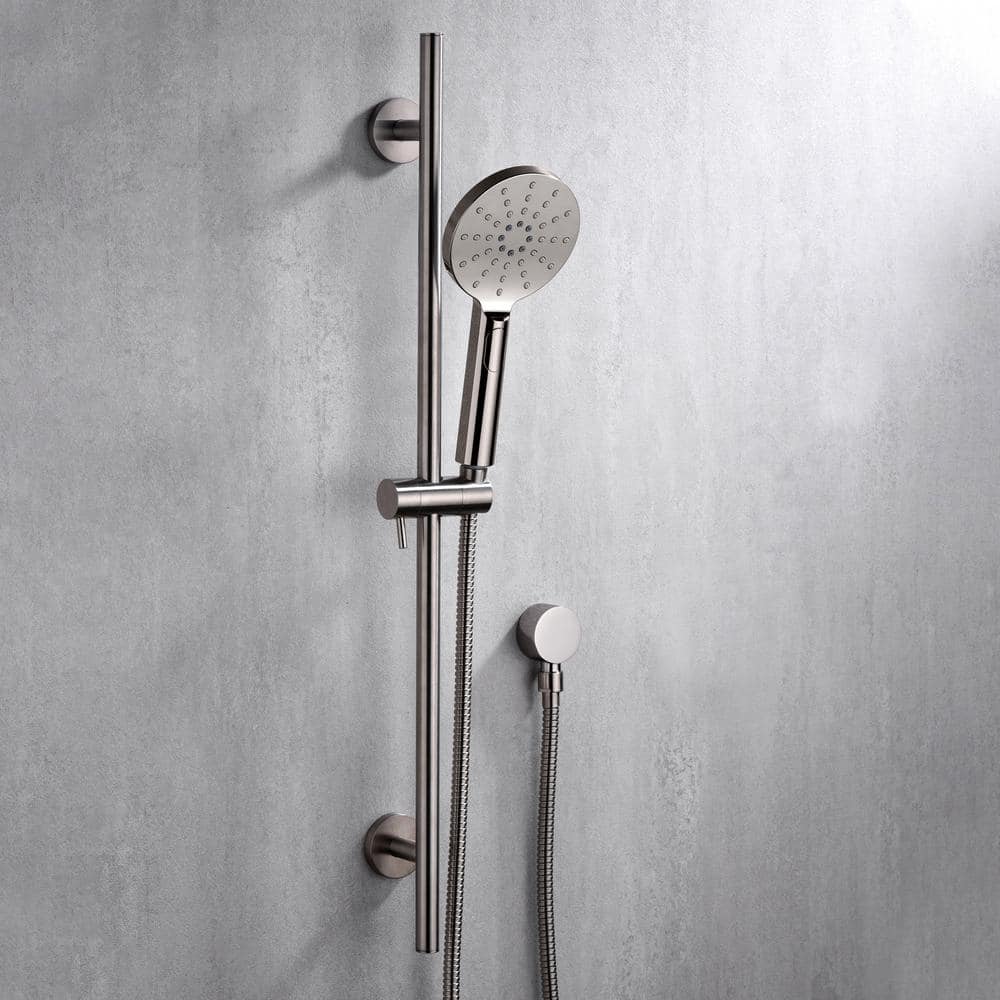 30 Inch Brushed Nickel Adjustable Slide Bar for Handheld Showerheads