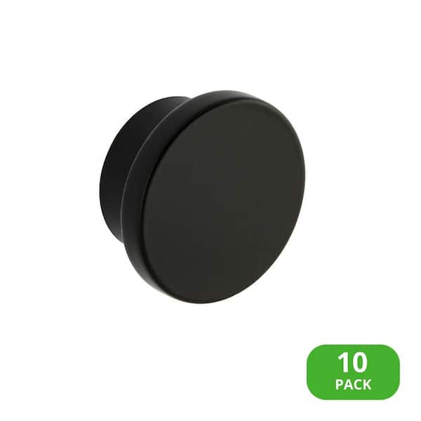 10-Pack Ethan 1-5/8 in. (41 mm) Matte Black Round Oversized Cabinet Knob