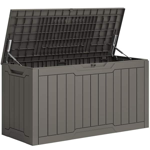 DEXTRUS 80 Gal. Light Brown Waterproof Resin Outdoor Deck Box