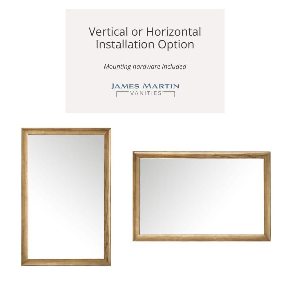 Glenbrooke 40" x 30" Natural Walnut Wood Rectangular Mirror