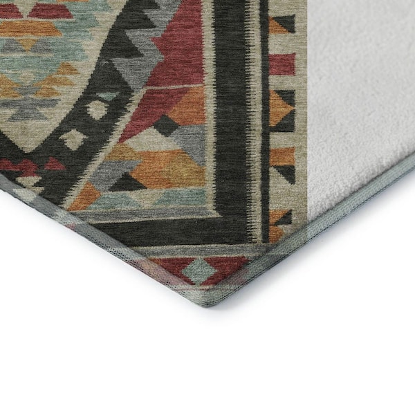 Mayfield Premium Machine Washable Abstract AMF1916 Red 9 ft. x 12 ft. Area Rug