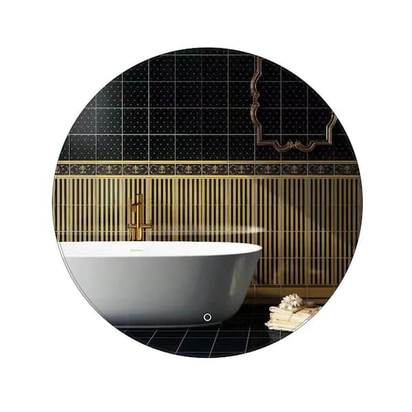 AUTHENTIK 32 in. W x 32 in. H Round Landscape Frameless Wall Mounted LED Bathroom Vanity Mirror