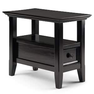 Amherst Solid Wood 14 in. Wide Rectangle Transitional Narrow Side Table in Hickory Brown