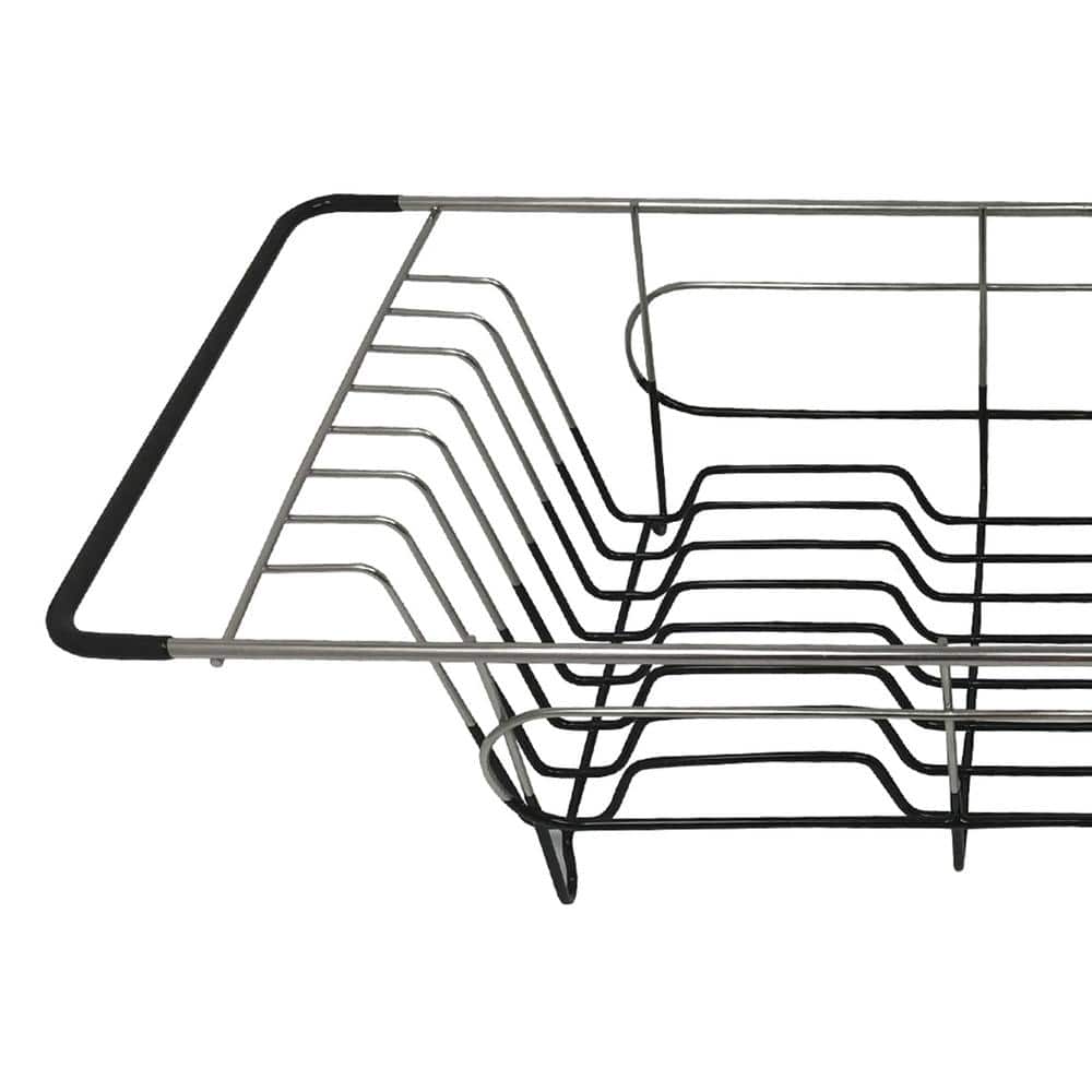 Stainless Steel Over-the-Sink Dish Drainer with Cushioned Coating
