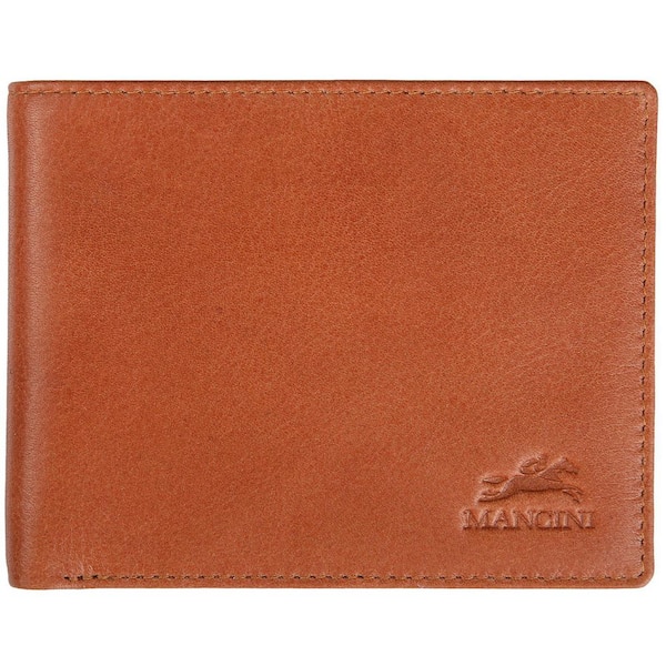 MANCINI Bellagio Collection Cognac Leather RFID Wallet