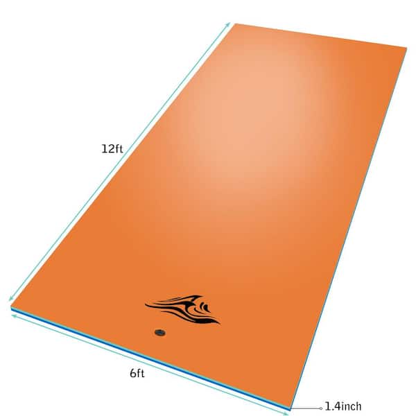 72 in. x 1.4 in. Orange Floating Mat 3-Layer XPE Pool Float