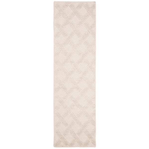 Natura 2 ft. x 12 ft. Ivory/Beige Geometric Runner Rug