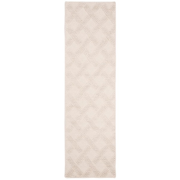 Natura 2 ft. x 6 ft. Ivory/Beige Geometric Runner Rug