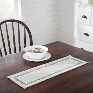 Finders Keepers 8 in. W x 24 in. L White Floral Cotton Table Runner