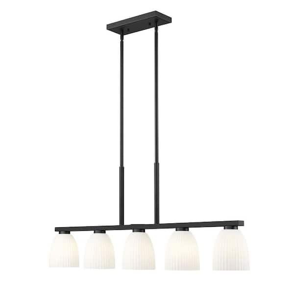 Naya 5 light Matte Black Chandelier for Indoor Use with No Bulbs Included