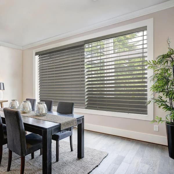 Home Decorators Collection Pre-Cut Cordless Room Darkening Faux Wood Blinds with 2.5 in. Slats 35.5 in. W x 48 in. L
