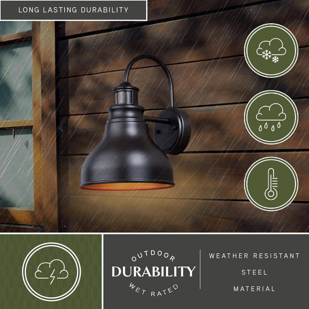Delano Bronze 13.25" Dimmable Outdoor Wall Light