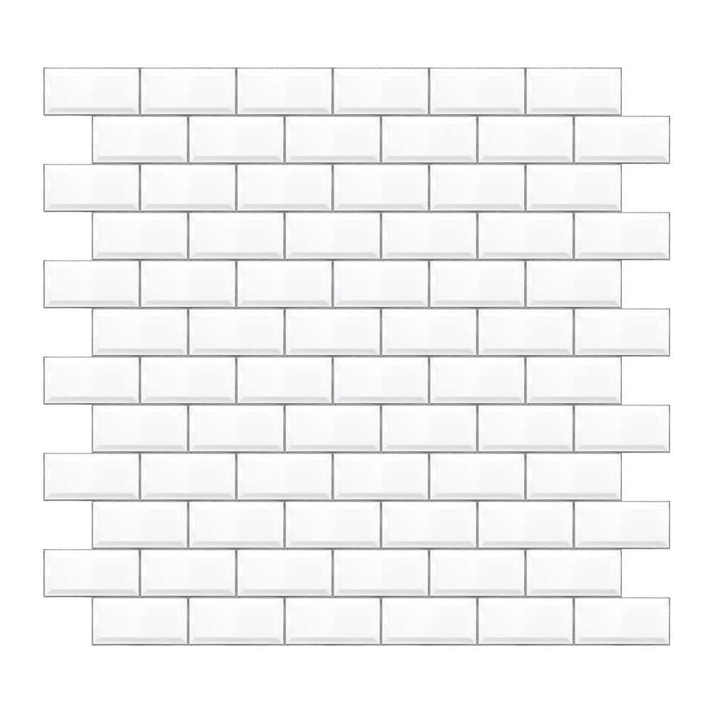 White and Gray Subway Tile Peel and Stick Wall Decals