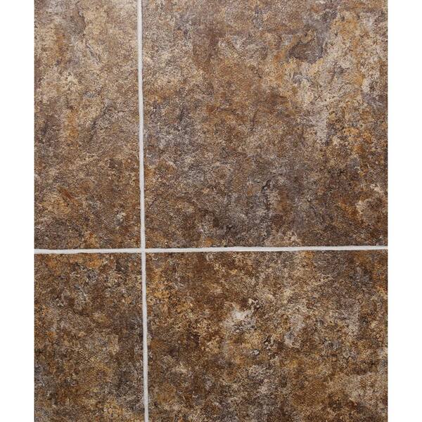 Unbranded Hydri-Core 18 in. x 36 in. Crestaceous Fossil Grouted Embossed HDPC Vinyl Tile (18 sq. ft. / case)