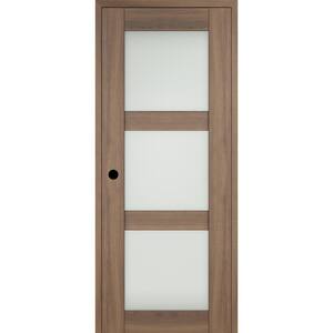 Vona 30 in. x 96 in. Left-Hand 3-Lite Frosted Glass Loire Ash Composite Solid Core Wood Single Prehung Interior Door